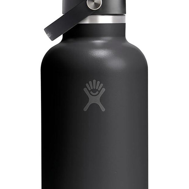 Hydro Flask Water Bottle - Insulated Stainless Steel - Wide Straw Lid, Non Spill, Leakproof in 64 Oz Tonal Black