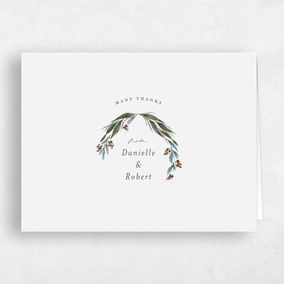 Seashell, Grey Wedding Thank You - Heath Landscape