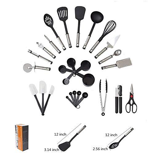 Kitchen Utensil Set 28 Piece Cooking Utensils Nylon and Stainless Steel Utensil set,Luxury Packaging
