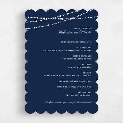 Blue Scalloped Wedding Program - Moonlight