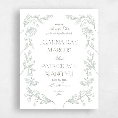 White Wedding Save the Date - Gaspard Portrait
