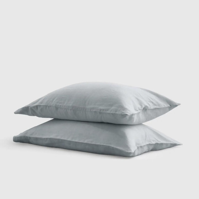 Solid Mist European Linen Pillowcase Set - King