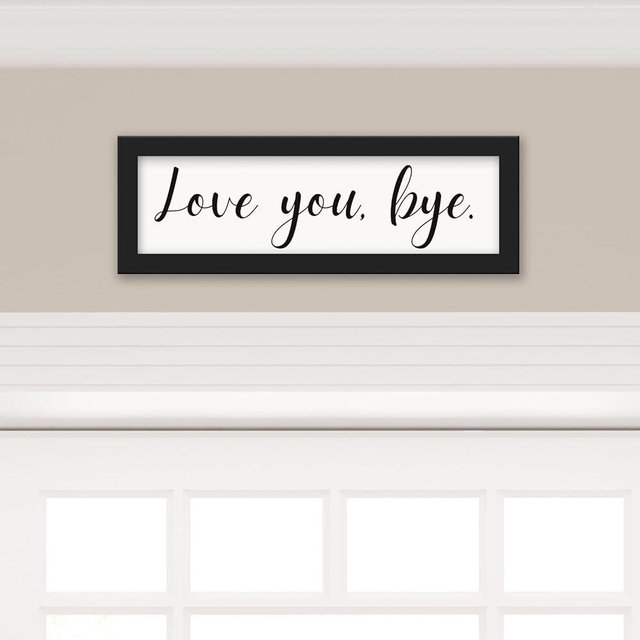 Living Room Wall Decor, Love You Bye Sign Above Door Boho Wall Decor, Framed Wall Art Home Decor, Unique Foyer Decor for Entryway, House Warming Gifts New Home Couple Valentine's Black