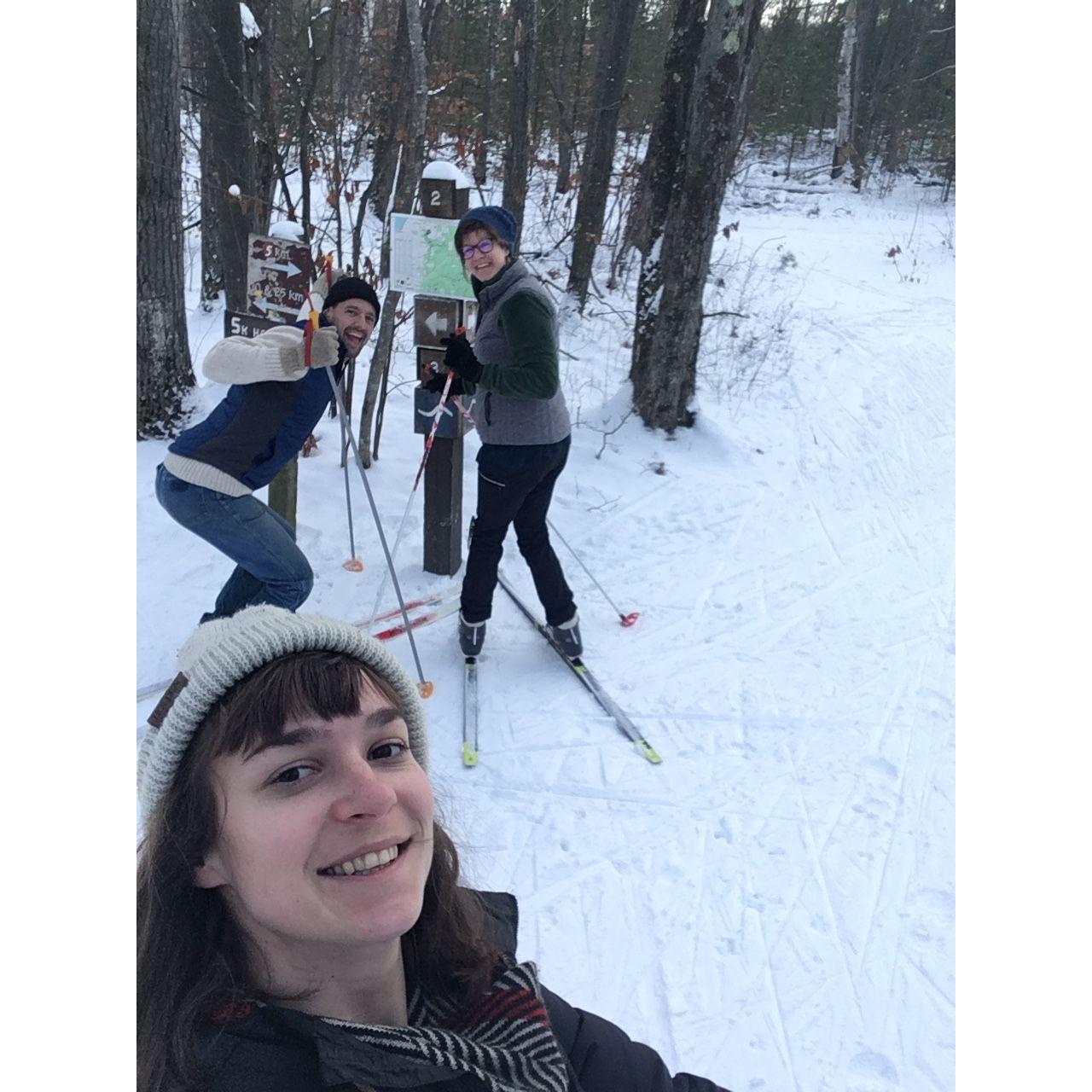 Cross country skiing with John's mom