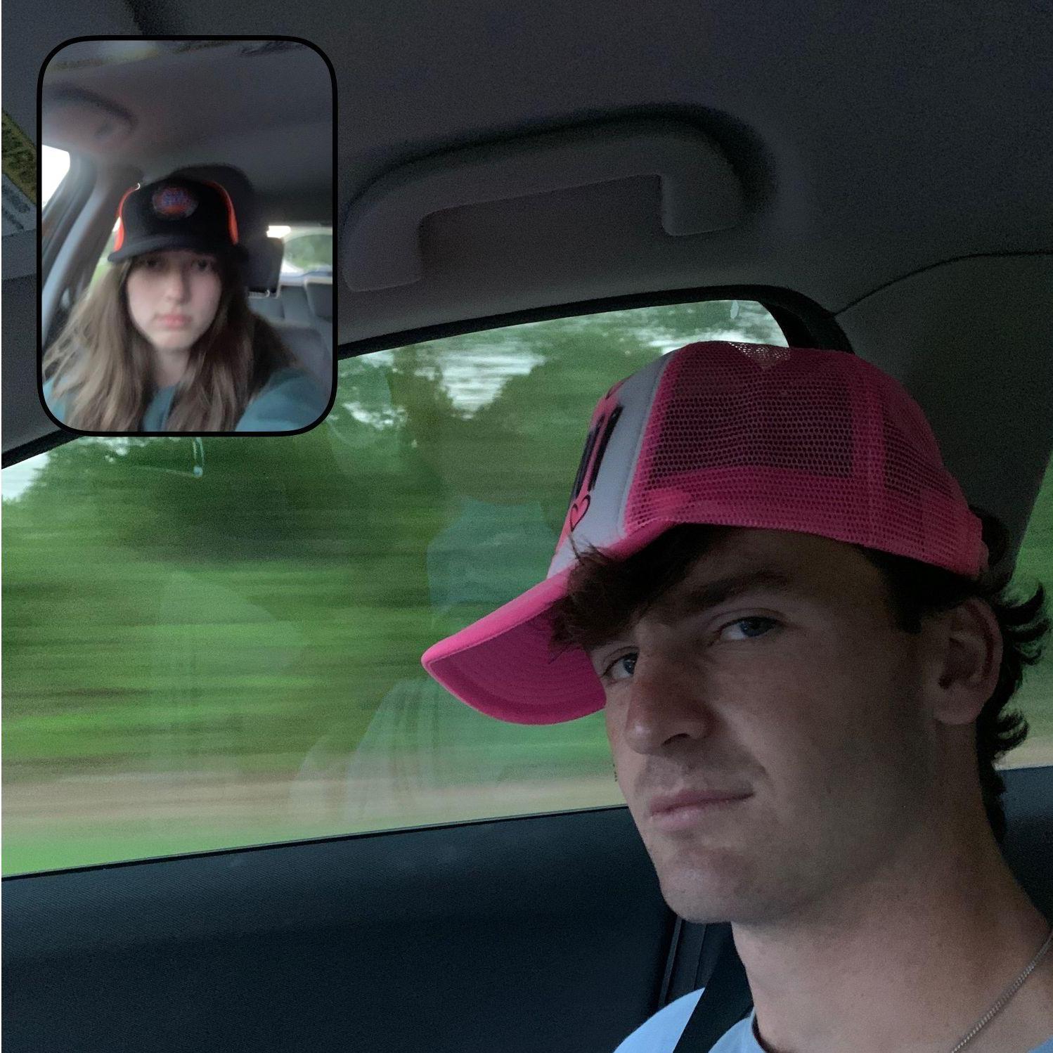 4/30/2022 Sydni posted this BeReal on the way to Tuscaloosa for a casual 'just friends' hang out with Griffin.