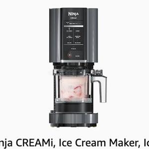 Ninja CREAMi, Ice Cream Maker, Ice Cream, Gelato, Sorbet,Milkshakes, Mix-ins, Smoothie Bowls & More, 7-in-1, Ice Cream Pints, Pint lid, Healthy Ice Cream, Compact, Perfect for Kids, Black, NC299AMZ