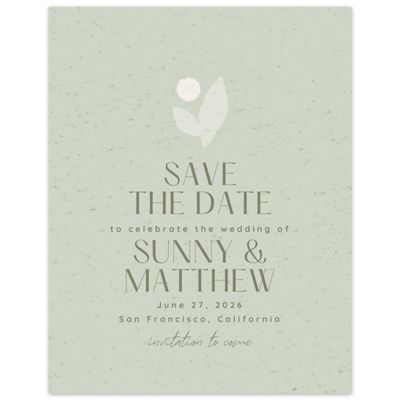 Grassy Sage, Green Wedding Digital Save the Date - Rafina Portrait