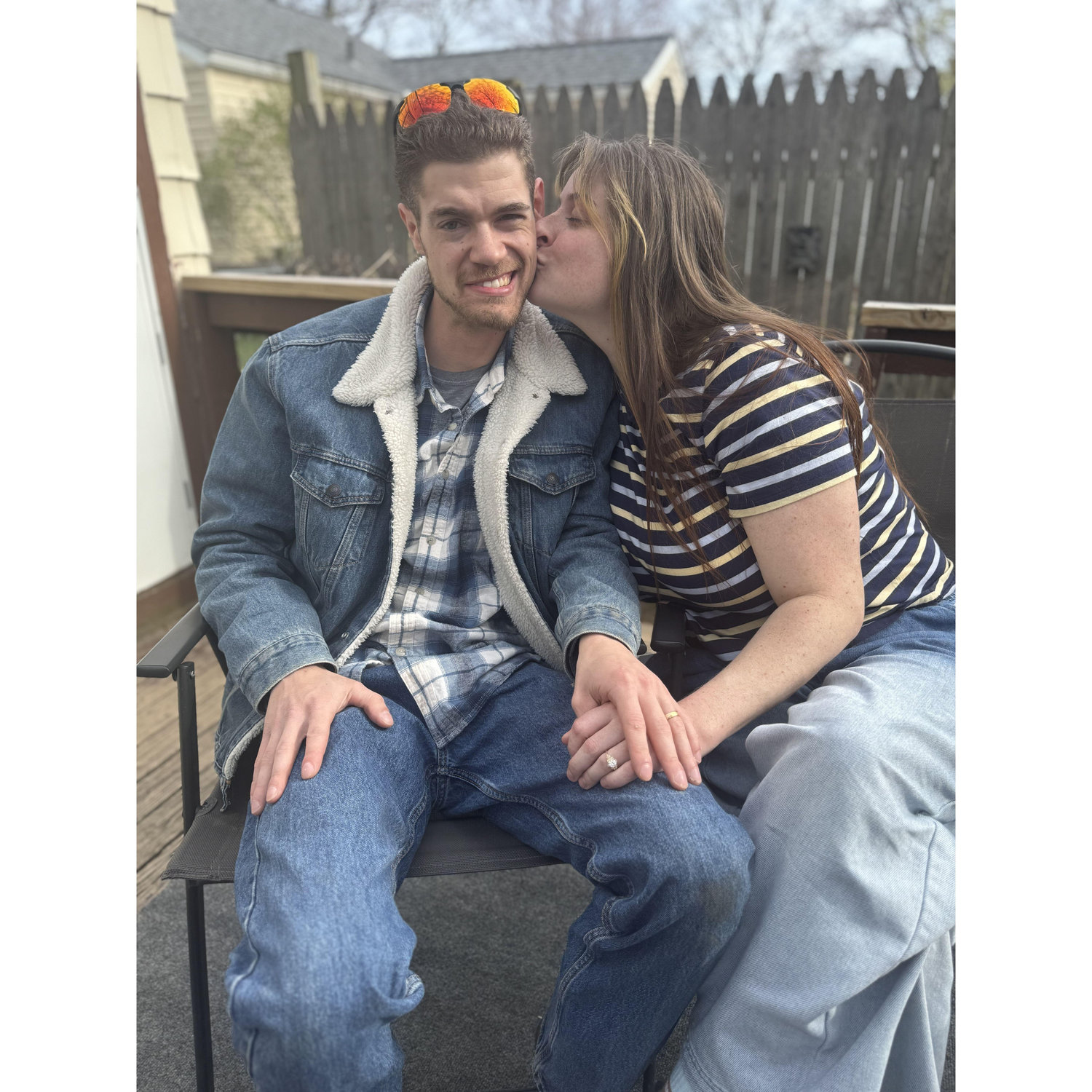 Us being in love at my father's home April 20th, 2025
