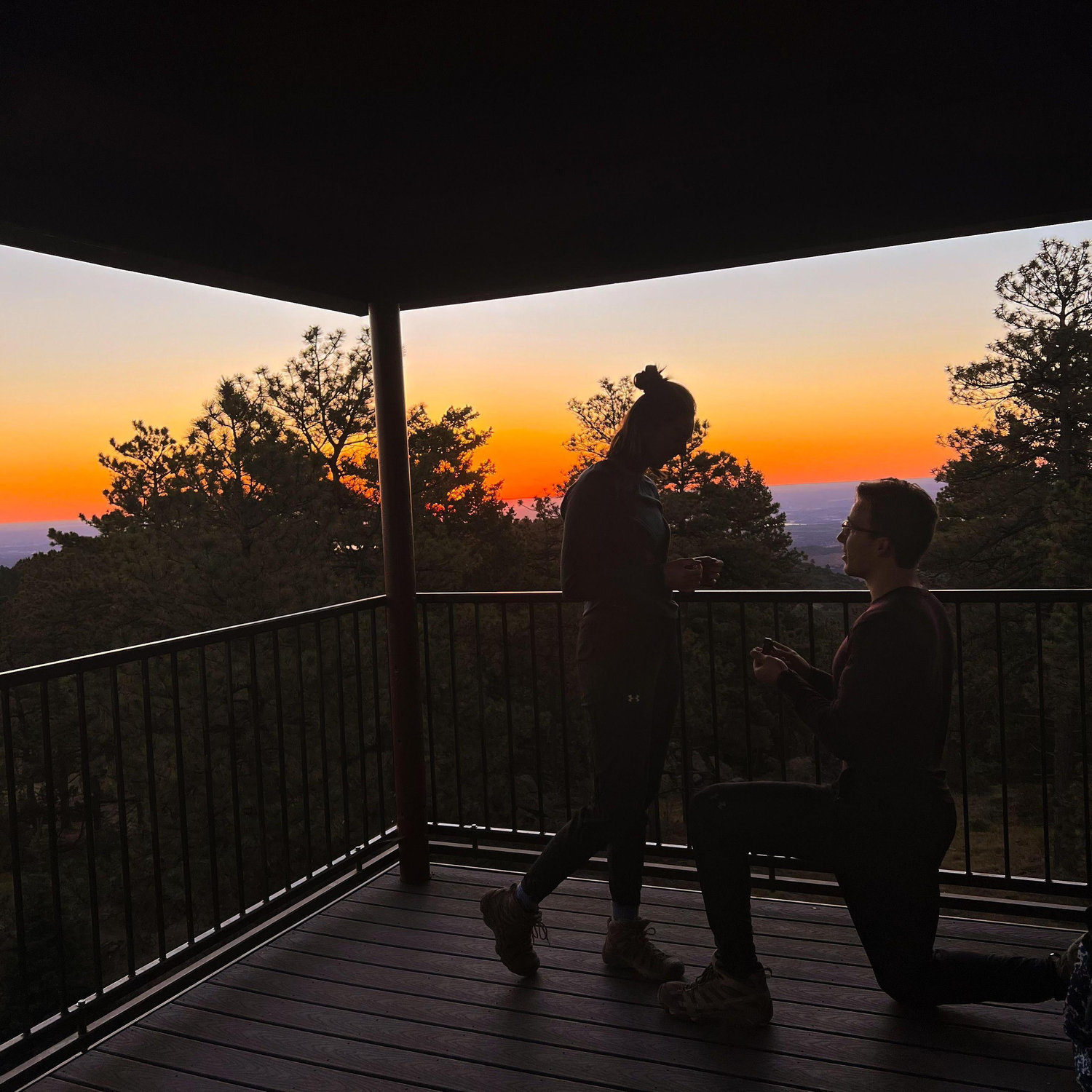 Engagement at Mt. Falcon at sunrise in Colorado ~ October 2024