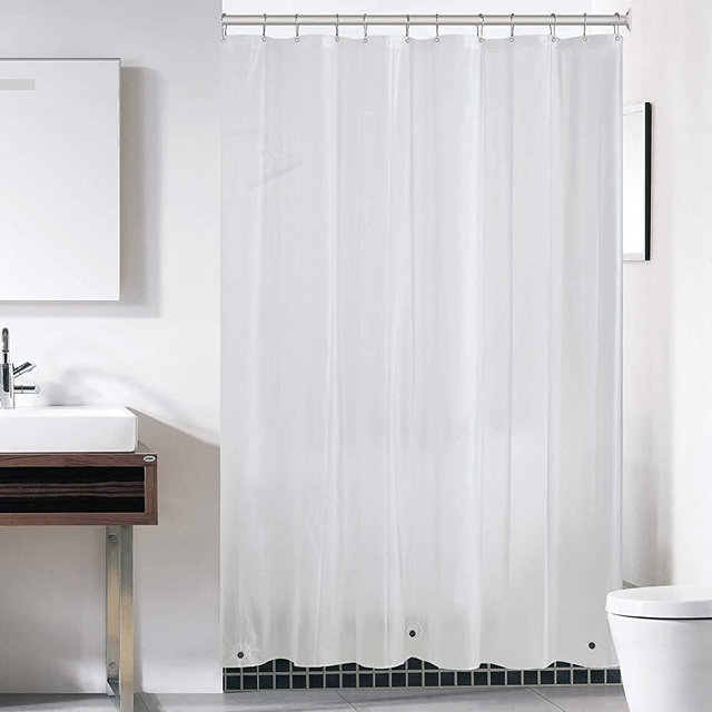 downluxe Set of 2 Frosted Shower Curtain Liner 72x72 - PEVA 3 Gauge Light Weight,Waterproof,Odorless with Rust-Resistant Grommets Holes