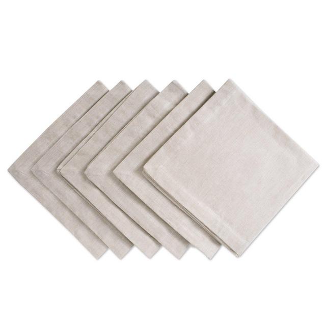 DII 100% Cotton, Oversized Basic Everyday 20x20" Napkin Set of 6, Chambray Natural