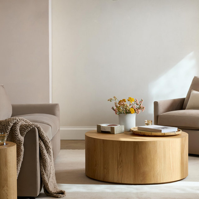 Oak Drum Coffee Table