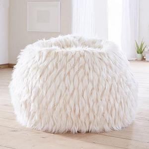 Winter Fox Faux-Fur Beanbag