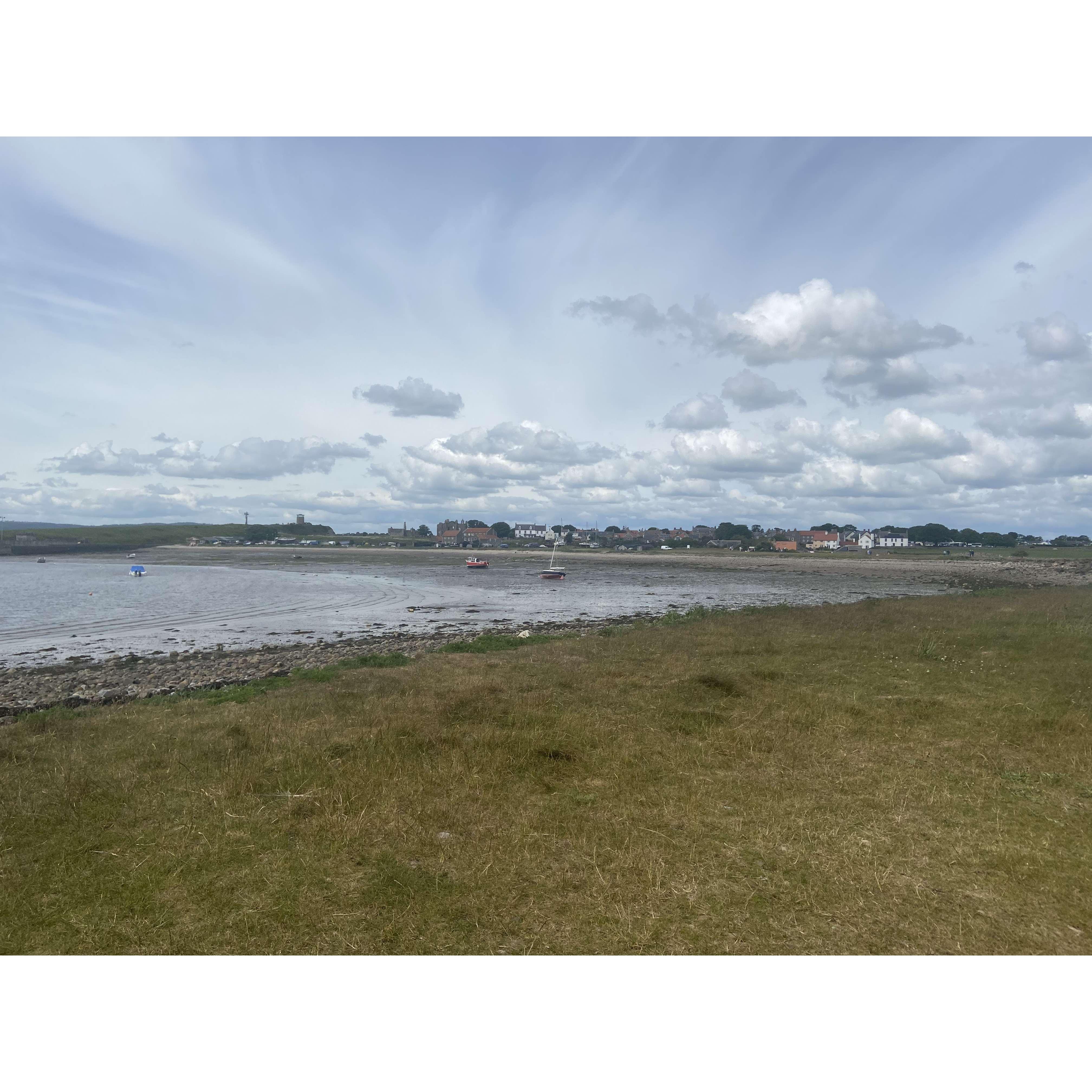 Lindes Farne is also called the Holy Island. It is a small island that for 9 hours of the day you can not access. It was perfect and I will be looking into at least retiring there.