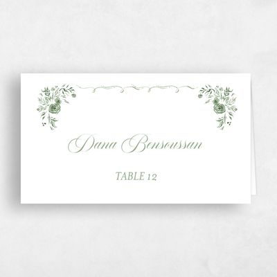 Pale Jade, Green Wedding Place Card - Pontus
