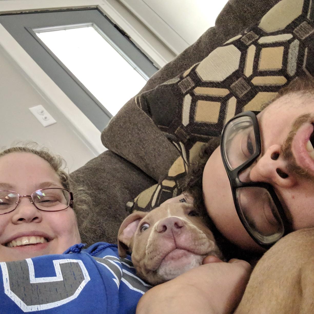 Family selfie! Burgers face!!!