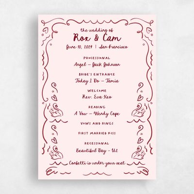 Multi-Colored Wedding Program - Somero