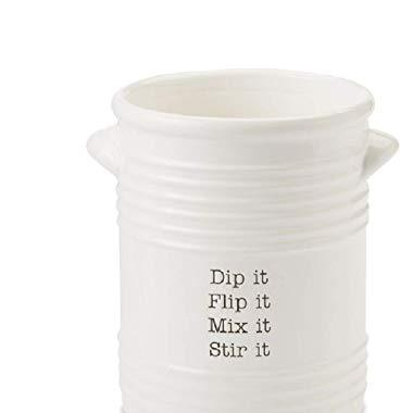 Mud Pie Ribbed Utensil Crock