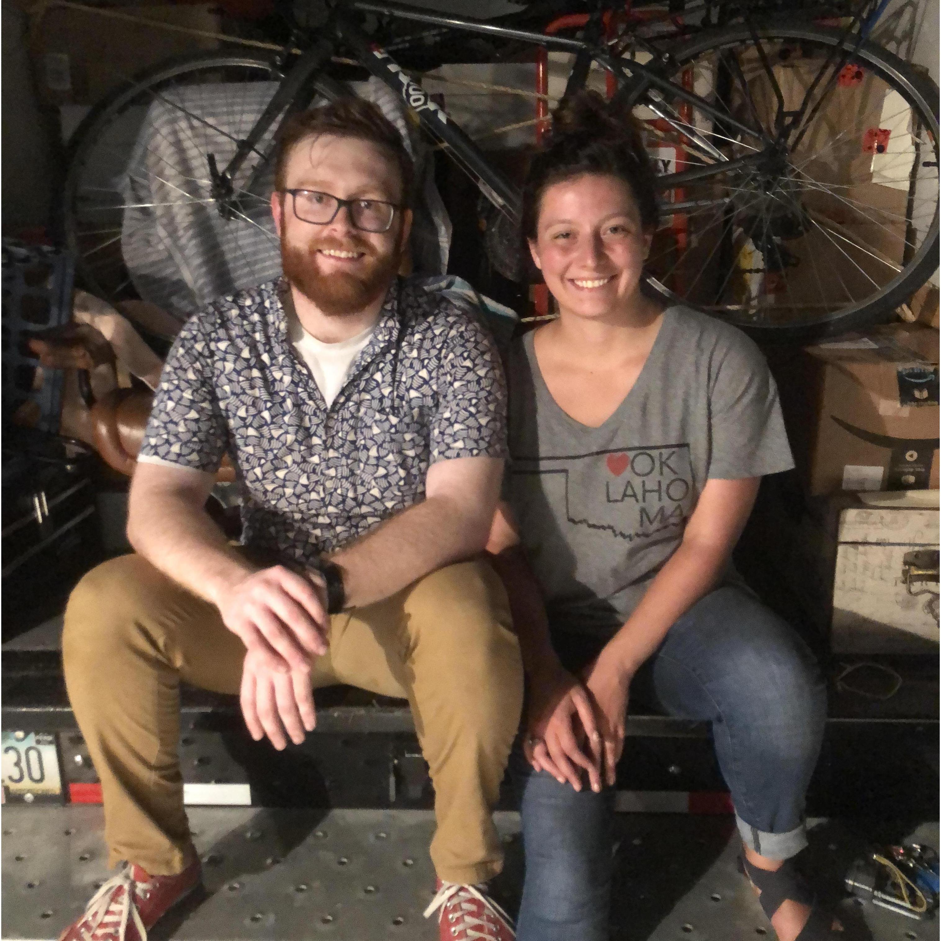 We barely filled up 1/3 of this U-Haul truck, and drove to Chicago with our only furniture being a reclining chair, a coffee table, and a patio dining set.