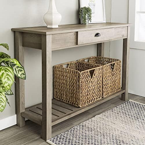 New 48 Inch Wide Country Style Sofa Table in Gray Wash Finish