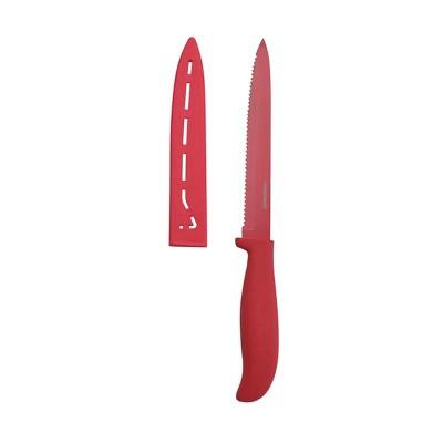 Farberware 5.5" Comfort Grip Serrated Utility Knife Red