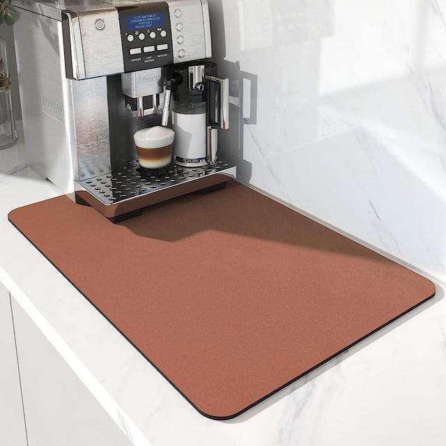 AMOAMI-Coffee Mat Hide Stain Rubber Backed Absorbent Dish Drying Mat for  Kitchen Counter-Coffee Bar Accessories Fit Under Coffee Maker Coffee  Machine