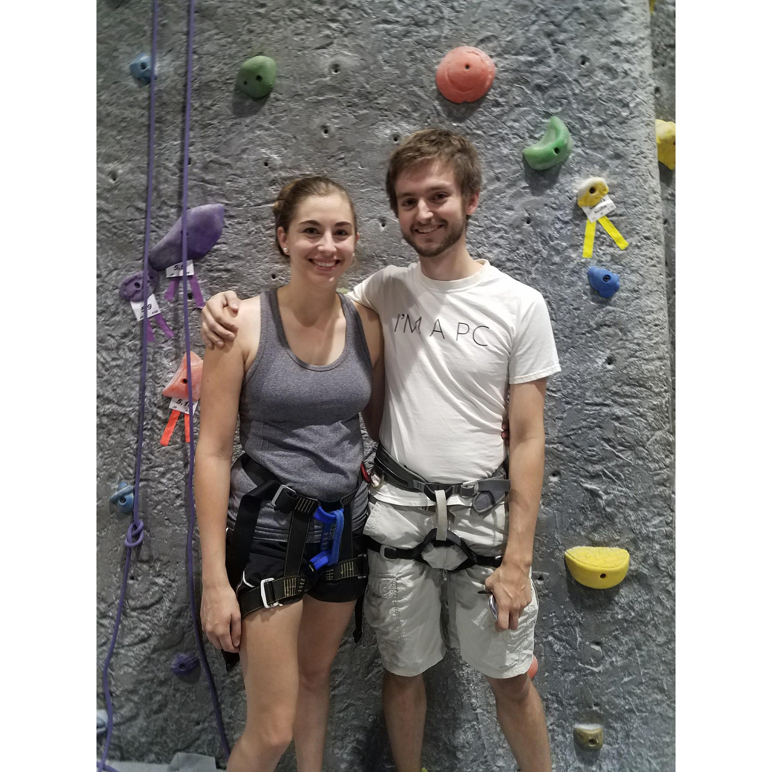 Hitting up the rock climbing gym together. Climb on!