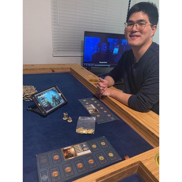In his element- Gaming, of course :)