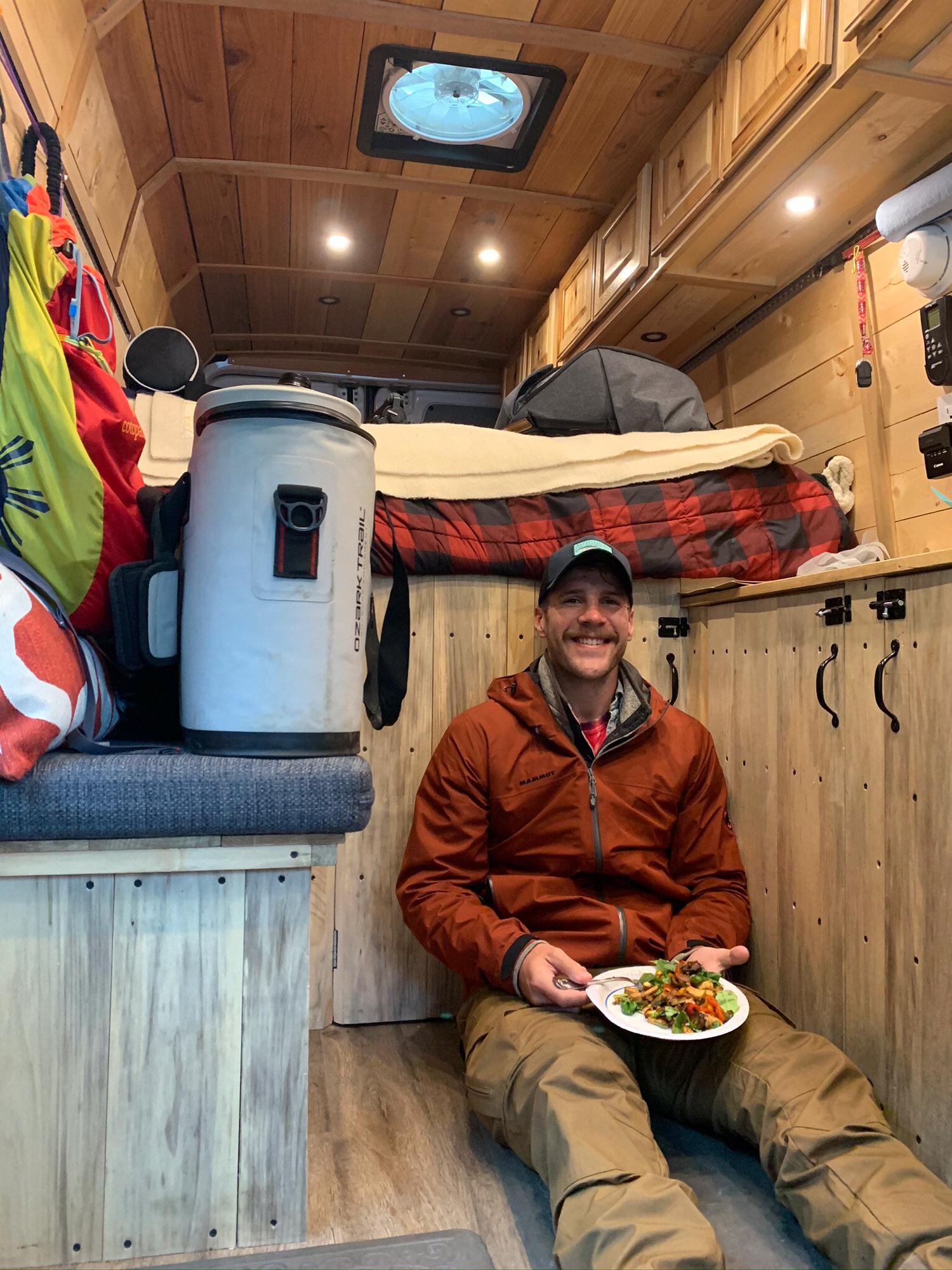 Enjoying the comforts of home.