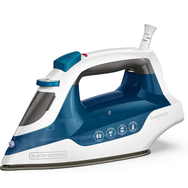 BLACK+DECKER Easy Steam Compact Iron, IR06V, Dual Position Cord, TrueGlide Non-Stick Soleplate, Vertical Steam, SmartSteam