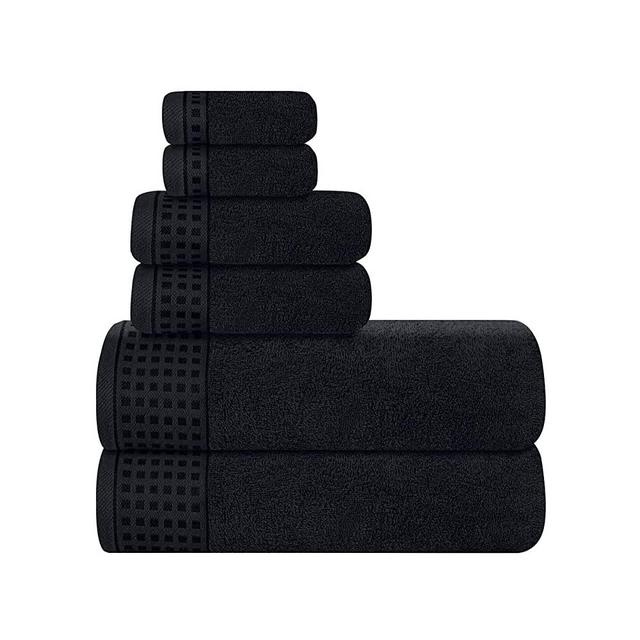 Elvana Home Ultra Soft 6 Pack Cotton Towel Set Contains 2 Bath Towels 28x55 inch 2 Hand Towels 16x24 inch & 2 Wash Coths 12x12 inch Ideal for Ever