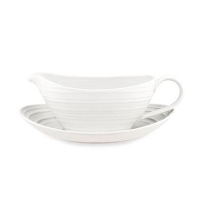 Mikasa® Swirl Gravy Boat with Saucer in White