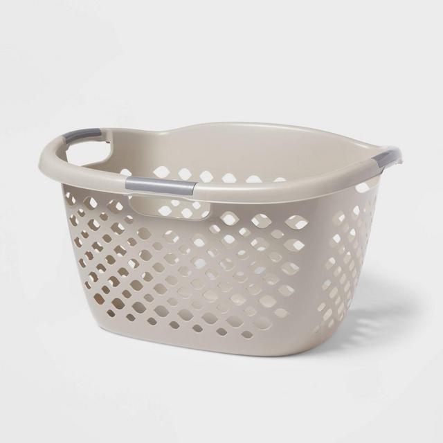 16.8gal Hip Hugger Bushel Laundry Basket Gray - Brightroom™