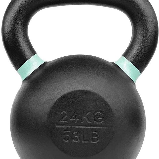 Yes4All Powder Coated Cast Iron Competition Kettlebell With Wide Handles & Flat Bottoms – 4, 6, 8, 10, 12, 14, 16, 20, 24, 32, 40kg