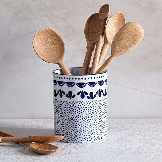 Scallop Print Utensil Holder