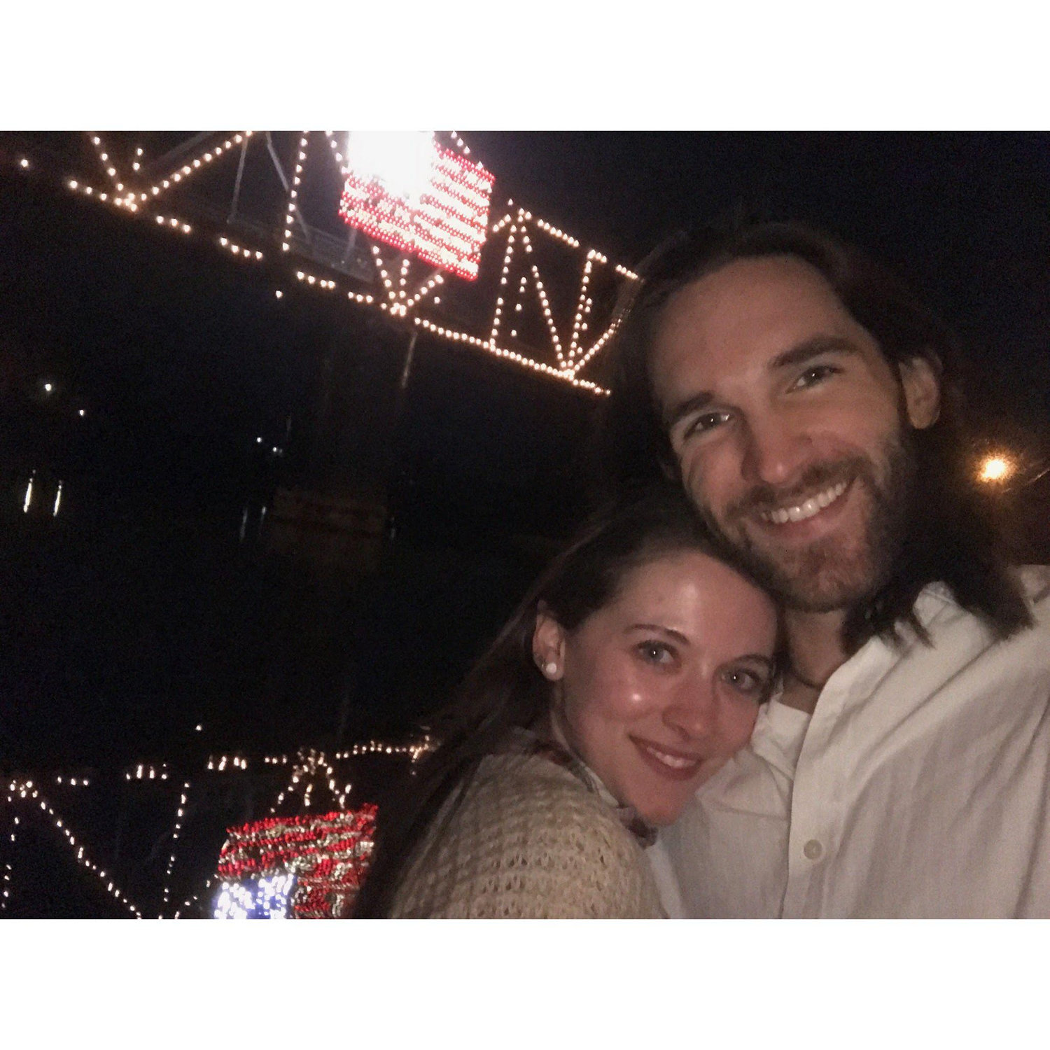 Our first picture together, taken right after we officially became a couple.