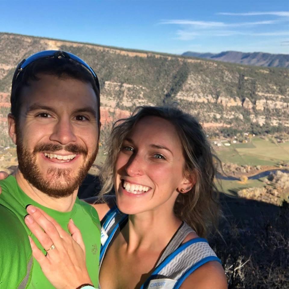 November 2018: Dave proposes to Sam on their favorite Durango hike, Animas Mountain.