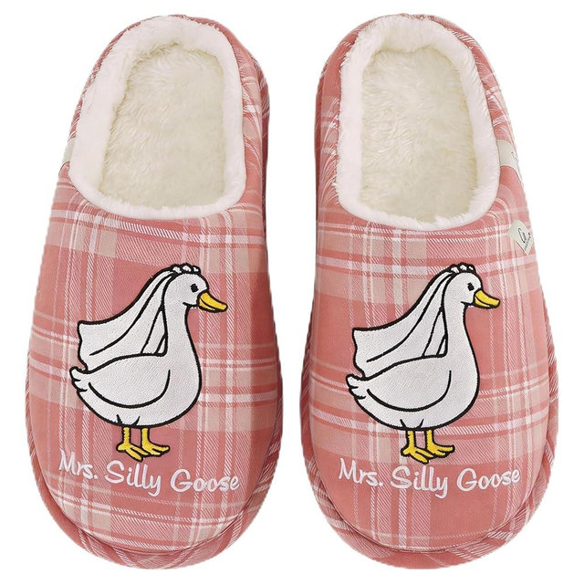 GAUDORA Wedding Gifts for Bride Groom - Mr & Mrs. Silly Goose House Slippers for Women Men, Memory Foam Comfort Indoor Slippers - Bridal Shower Engagement Newlywed Gifts For Her Him Wife Husband