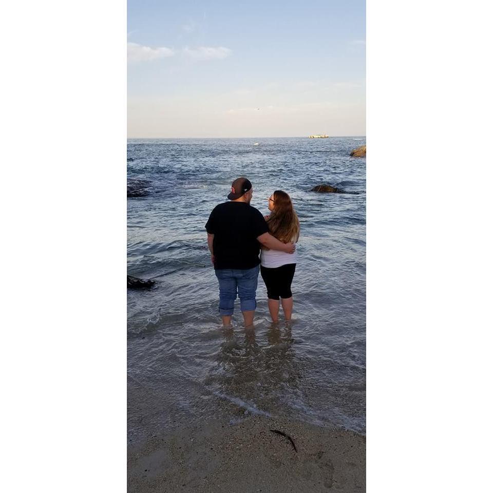 Dipping our feet into the Indian Ocean. 2018