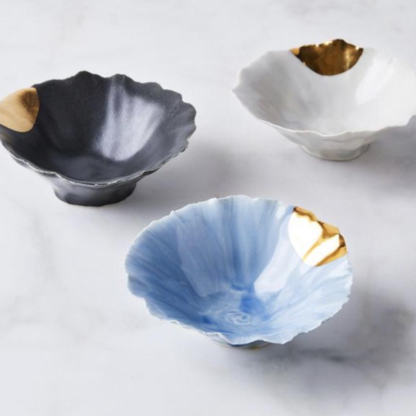 Gold-Dipped Pinch Bowls (cool tones/set of 3)