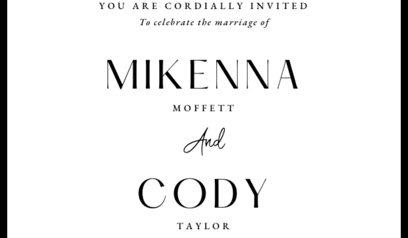 The Wedding Website of mikenna moffett and cody taylor