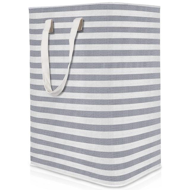 WOWBOX 75L Laundry Basket, Freestanding Laundry Hamper with Long Reinforced Handles, Large Waterproof Clothes Hamper Organizer, Collapsible Lightweight Hampers for Laundry, Clothes,Towels, Toys, Grey