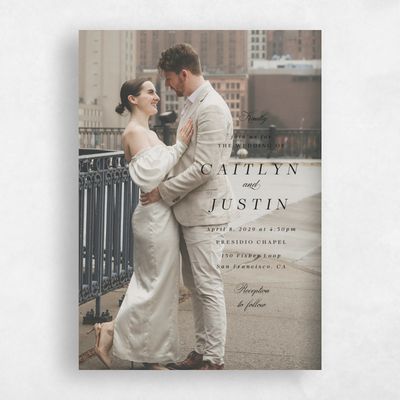 Black Floral Wedding Invitation - Rosamund Photo
