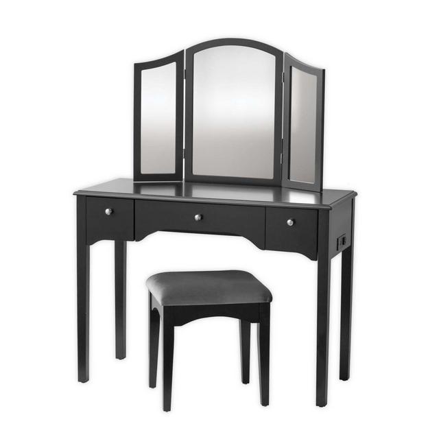 Camilla 2-Piece Vanity Set in Black