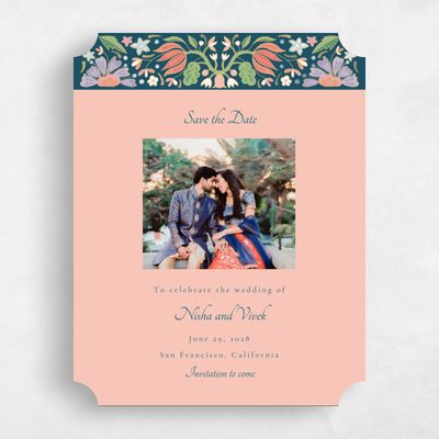 Pink Ticket Wedding Save the Date - Suraya Photo