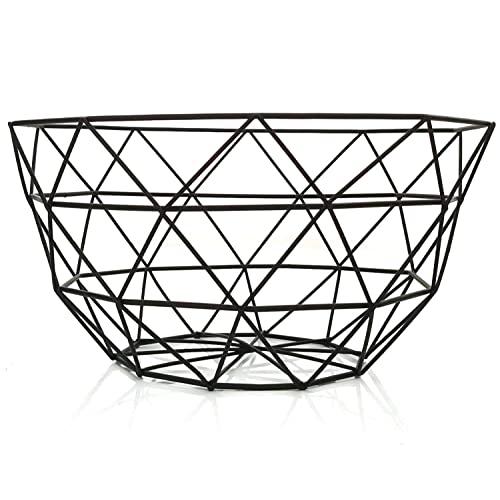 Teetookea Metal Wire Fruit Basket, Creative Mesh Fruit Bowl, Round Metal Storage holder, Modern Style Container for Kitchen Counter,Table Centerpiece Decorative, Countertop, Home Decor ( Large)