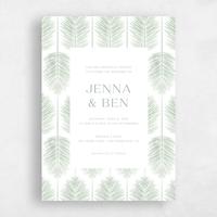 Green Wedding Invitation - Curacao Portrait