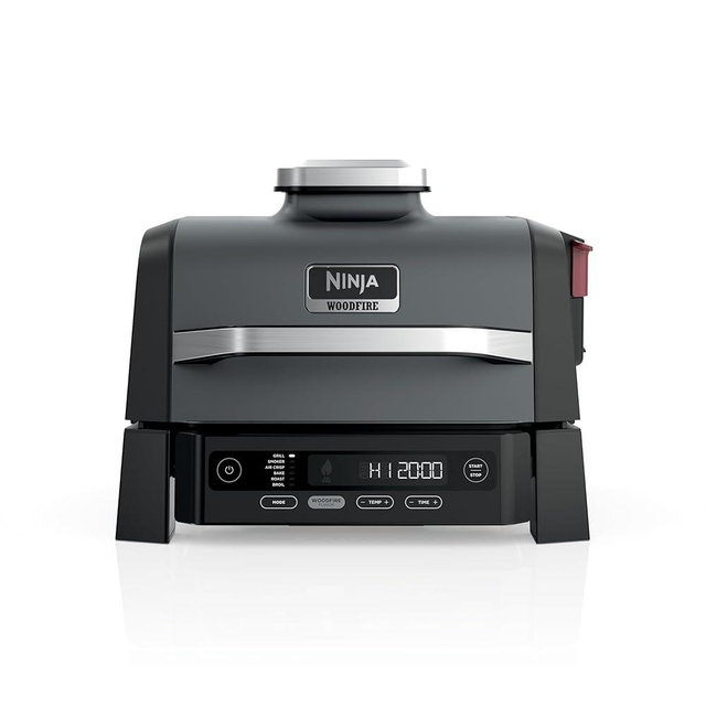 Ninja Woodfire Outdoor Grill & Smoker, 6-in-1 Functionality, Grill, Smoke, Bake, Roast, Air Fry, Broil, Authentic Woodfire Flavors, Electric Heat, OG321