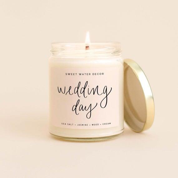 Wedding Day Candle | The Day Of Soy Candle | Bride Candle | Bride To Be Gift | Engagement Gift | Wedding Planner Gift | Pink Wedding Candle