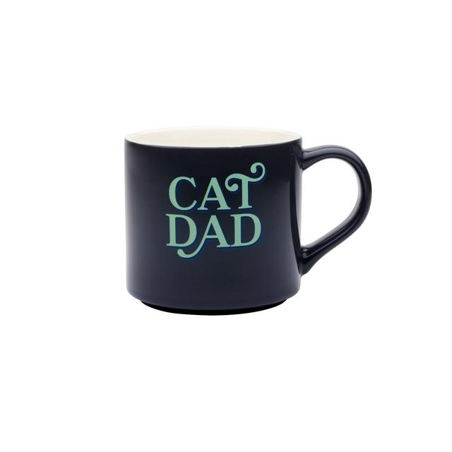 16oz Stoneware 'Cat Dad' Mug Black - Parker Lane